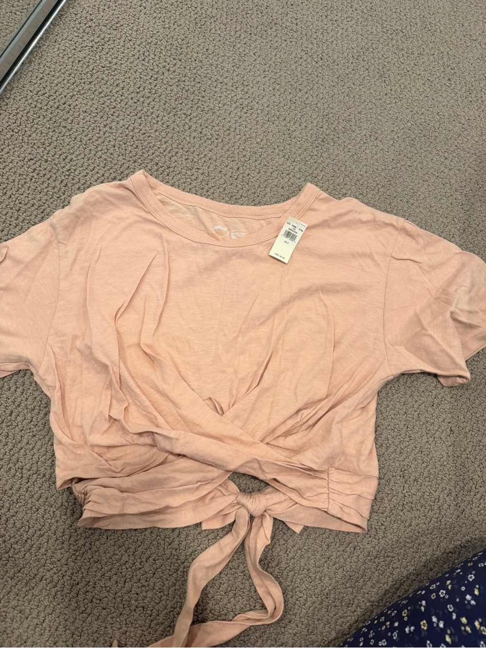 aerie Blush Tie-Front Crop Top